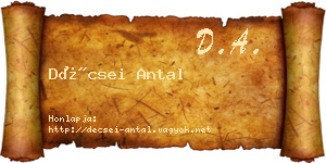 Décsei Antal névjegykártya