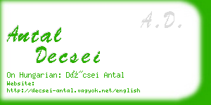 antal decsei business card